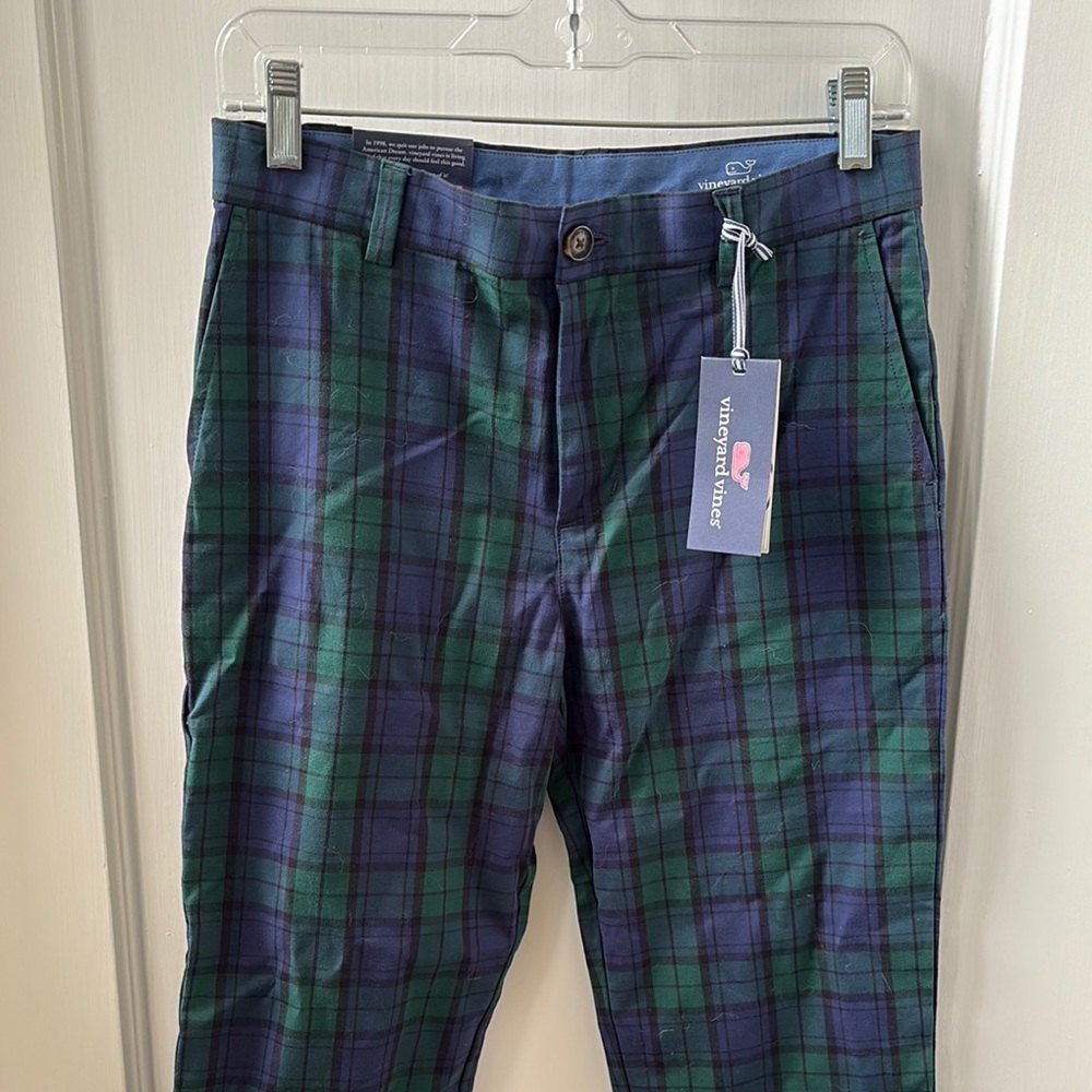 Vineyard Vines Chinos in Green and Blue Plaid